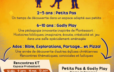 Catéchèse adolescents, lieux non fixe, bien vérifier le commentaire ! Une fois par mois, le samedi ou le dimanche, n&rsquo;oubliez pas de vous inscrire !