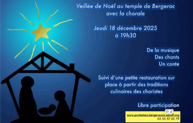 Veillée de Noël avec chorale le 18 décembre 2025 à Bergerac