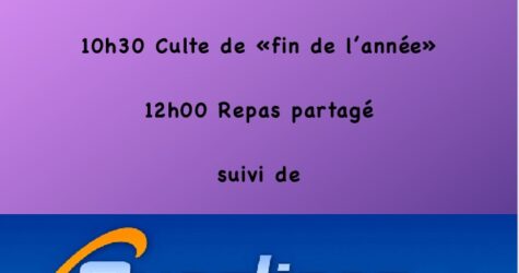 JOURNÉE DE L’ÉGLISE 28 juin 2026  Temple de Bergerac, culte 10h30, repas partagé 12h00, 14h « Questions pour un Champion Biblique »