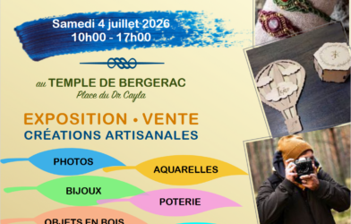 Journée  des talents Samedi 4 juillet 2026 10h00 – 17h00 au Temple de Bergerac