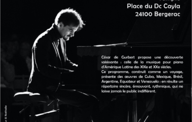 iPiano Fuego!  César de Gurbert jeudi 09 juillet, 20h Temple de Bergerac