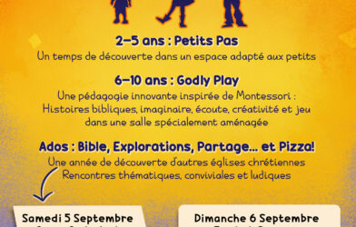 Catéchèse adolescents, lieux non fixe, bien vérifier le commentaire ! Une fois par mois, le samedi ou le dimanche, n&rsquo;oubliez pas de vous inscrire !