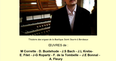 Concert D’orgue Avec Emmanuel Filet Dimanche 29 novembre 2026 à 16heures